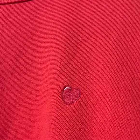 Aerie Oversized Embroidered Heart Real Crew Sweatshirt in Resort Red - Picture 7 of 12